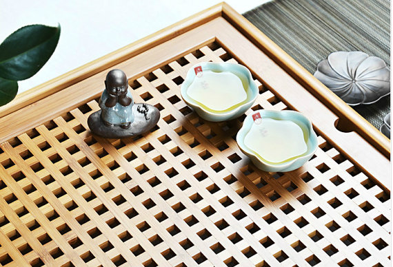 Traditional Chinese tea set, made from bamboo