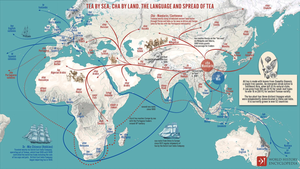 tea vs cha map