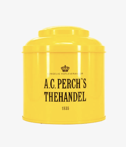 Yellow A. C. Perch’s Thehandel tea tin